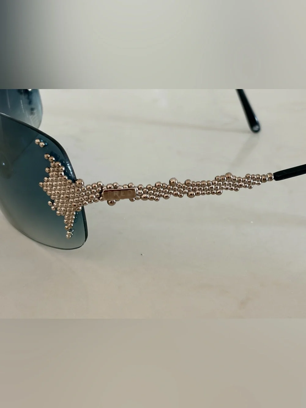 Fred Lunettes Pearls Platinum Lux Sunglasses w/Grey Gradient Lenses
